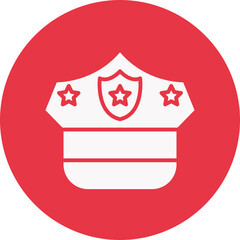 Police Cap glyph circle icon
