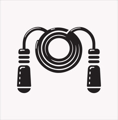 Jump Rope Vector silhouette illustration icon on a white background