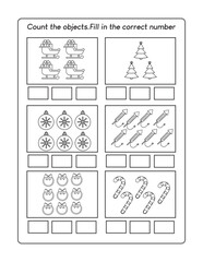 color by Number Christmas worksheet