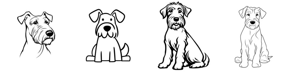 Pumik breed dog illustration in one line.