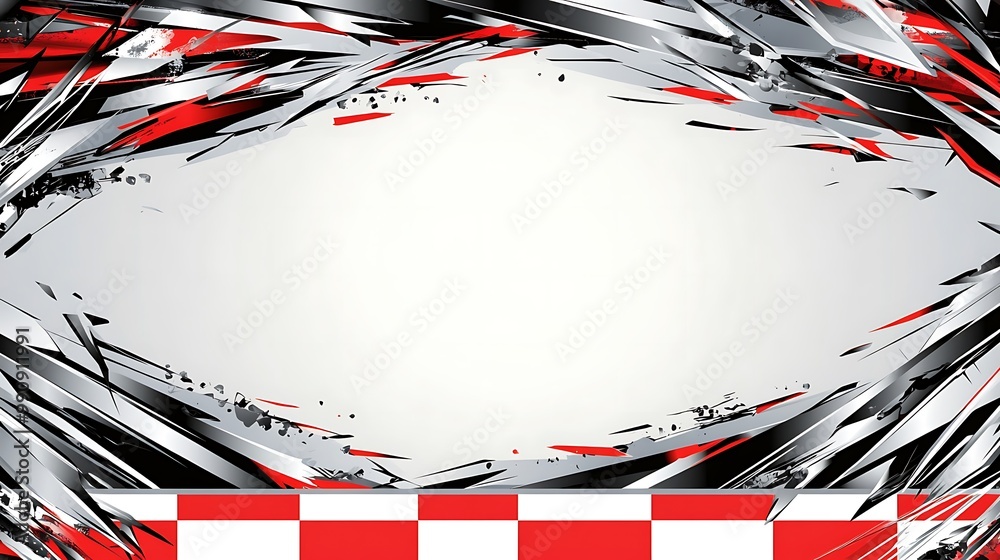 Aufkleber Abstract racing background with checkered flag and copy space.