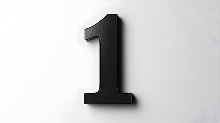 A sleek bold black number 1 typographic design standing out sharply against a clean white minimalist background creating a modern and elegant visual aesthetic
