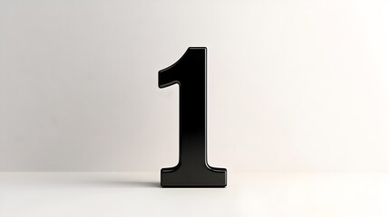 Minimalistic black number 1 written in bold sleek font standing out sharply against a clean white background creating a modern and elegant visual concept