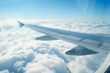 Fototapeta premium flight over the clouds. view of the clouds from the airplane window