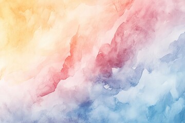 Fototapeta premium Dreamlike watercolor texture with soft blends of pastel tones and flowing brushstrokes