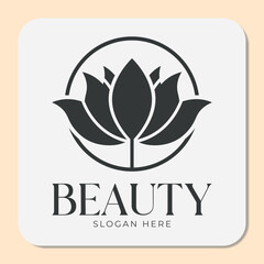 simple and minimalist flower logo for elegant beauty