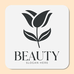 Fototapeta premium simple and minimalist flower logo for elegant beauty