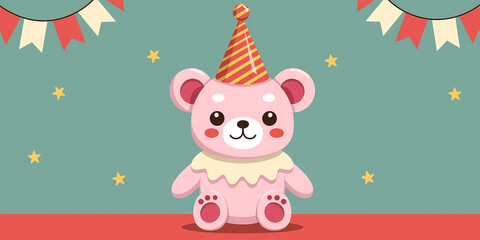 Fototapeta premium Birthday bear with stars