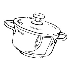 食べ物のシンプルなイラスト（なべ）