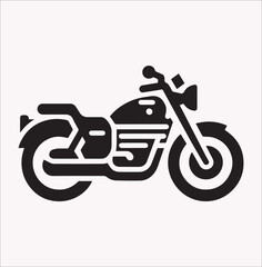 Obraz premium Motorcycle icon vector silhouette on a white background