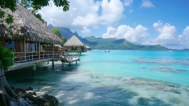 At situated amid a beautiful turquoise lake lie overfill cottages