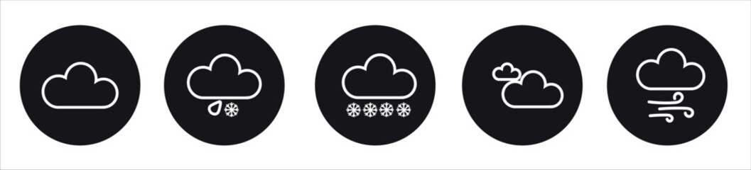 Weather icon set vector illustration. Weather conditions icons