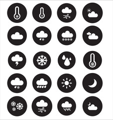 Weather icon set vector illustration. Weather conditions icons