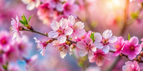 Obraz premium The pink cherry blossom emerges, a sweet and ephemeral snapshot of serenity.