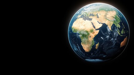 Fototapeta premium This visual representation showcases Earth against a dark backdrop, emphasizing the planet's beauty while calling attention to pressing environmental challenges and sustainability efforts