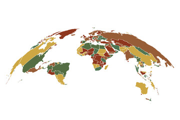 Curved world map on white background.world news and articles. Vector illustration. © K