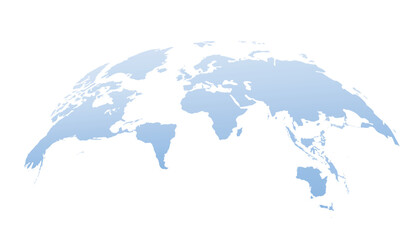 Curved world map on white background.world news and articles. Vector illustration.