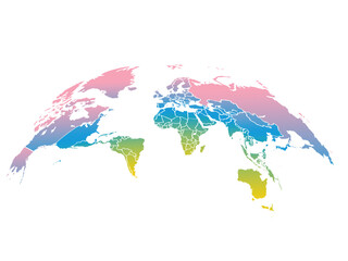Curved world map on white background.world news and articles. Vector illustration.