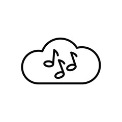 cloud music icon. vector sign.
