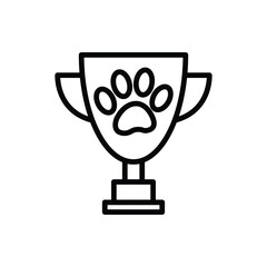 animal pet trophy icon vector  paw dog or cat and cup winner 
