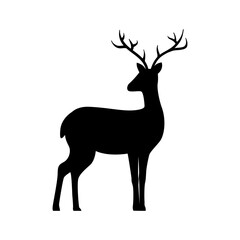 Vector illustration of reindeer silhouette on transparent background
