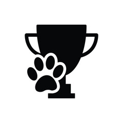 animal pet trophy icon vector  paw dog or cat and cup winner  © veronchick84