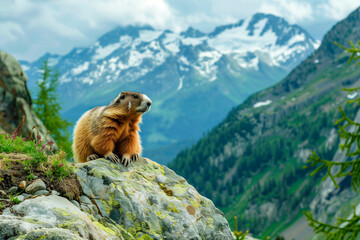 marmot in the mountains