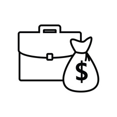 briefcase vector money business icon