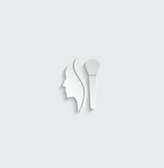  make up icon vector woman face and brushe makeup beauty salon