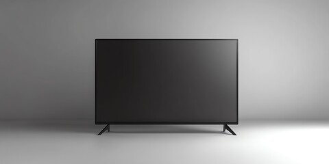 A black flat screen television isolated on a white background.