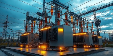 High Voltage Substation with Energy Storage Equipment