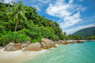 The Perhentian Island resort beach in Malaysia