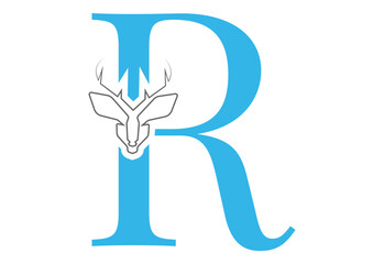 initial Q latter with Head vector logo design wild animal with horns quality stylish luxury,