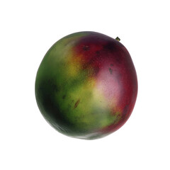 Close-up of a Ripe Mango with Green, Red, and Yellow Skin