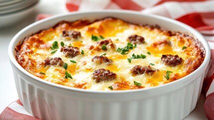 Delicious Savory Casserole with Cheese and Meat