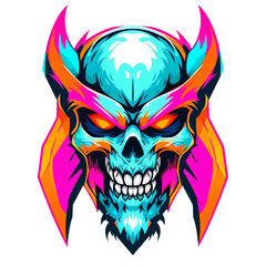 Fototapeta premium The skull logo is suitable for gaming and screen printing designs