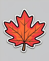 autumn leaf sticker
