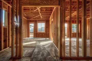 Framing A House. Interior Construction and Architecture for Remodeling Project