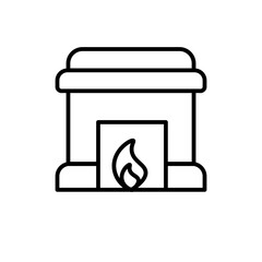 fireplace line icon