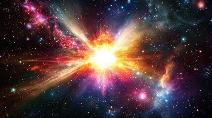 Stunning Celestial Supernova Eruption, Radiant Light Bursts and Shockwaves Expanding in the Cosmos, Space Phenomenon
