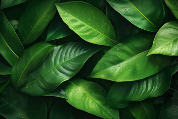 Green leaf texture and background. generative AI