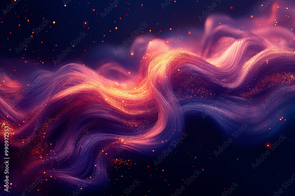 Poster this artwork features fluid waves of colorful patterns that flow seamlessly across the canvas, creat