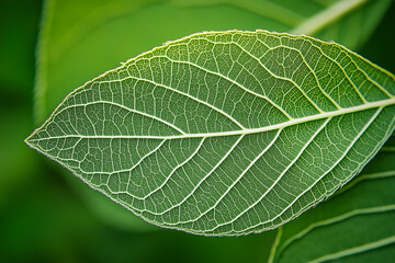Green leaf texture and background. generative AI