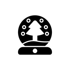 snow globe glyph icon