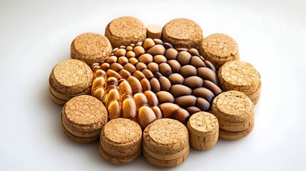Upcycled Wine Cork Trivet with Nuts and Biscuits Sustainable Kitchen Decor and Functional Art