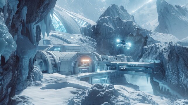 Futuristic Outpost in a Frozen World