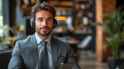 Obraz premium A businessman records a conversation on his smartphone, highlighting the role of telemarketing, voice assistance, and information access in customer communication.