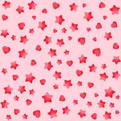 Romantic Heart and Star Pattern