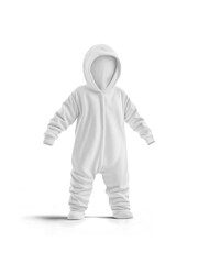 White hooded baby onesie