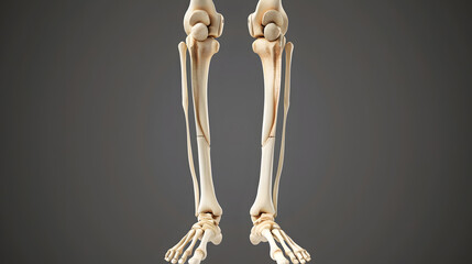Human Skeleton System Tibia and Fibula Bone Joints Anatomy. generative ai.